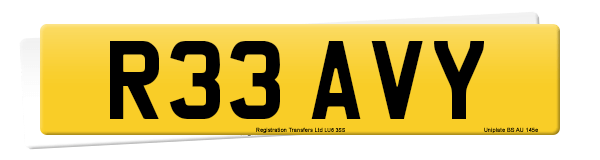Registration number R33 AVY